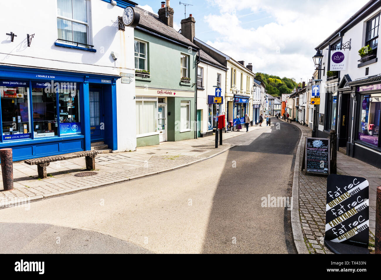 Città a Buckfastleigh, Devon, Regno Unito, Inghilterra, Buckfastleigh Devon, Buckfastleigh, Buckfastleigh Town Center, Buckfastleigh high street, Devon città, città, Foto Stock