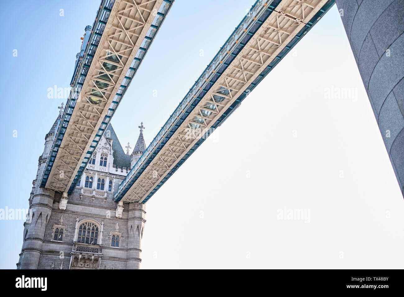 UK, Londra, dettaglio del Tower Bridge Foto Stock