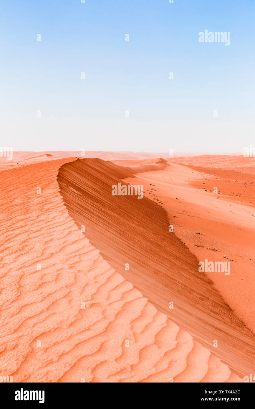 Il sultanato di Oman, Wahiba Sands, dune nel deserto Foto Stock