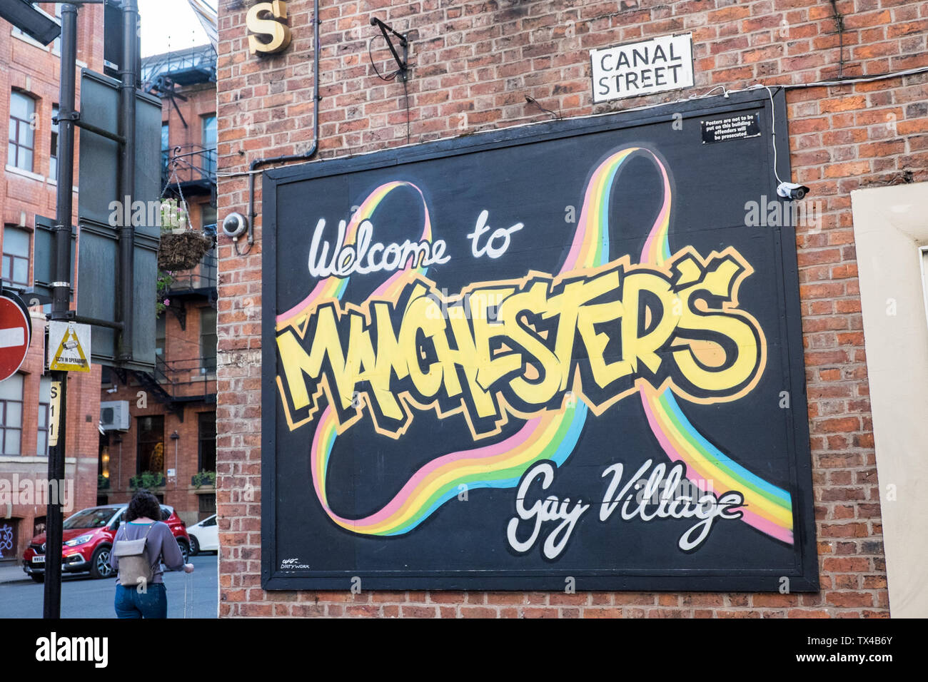 Manchester's,Gay Village,Manchester Gay Village,Canal Street, Manchester,nord, nord, nord-ovest,città,l'Inghilterra,inglese,GB,UK,Gran Bretagna,British,l'Europa, Foto Stock