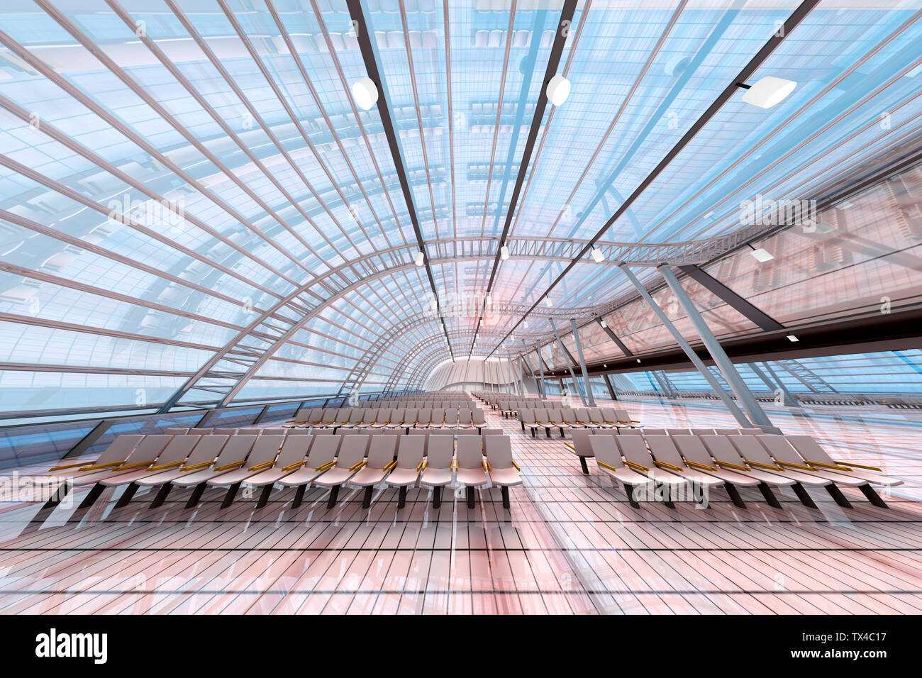 3D reso illustrazione, Architettura visualizzazione di un aeroporto Foto Stock