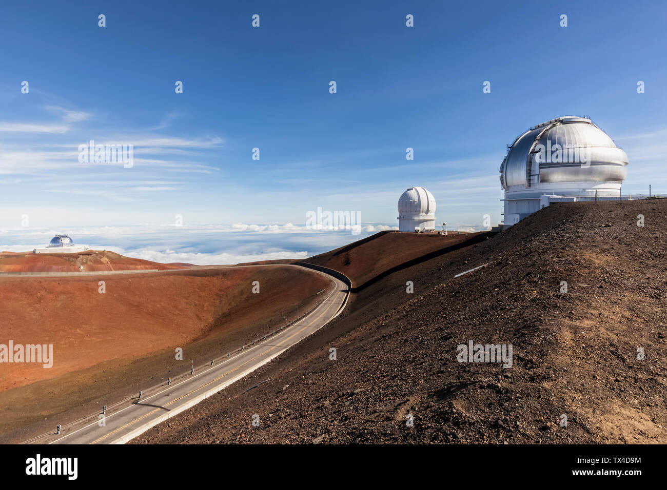 Stati Uniti d'America, Hawaii, Mauna Kea vulcano, telescopi a Mauna Kea di osservatori Foto Stock