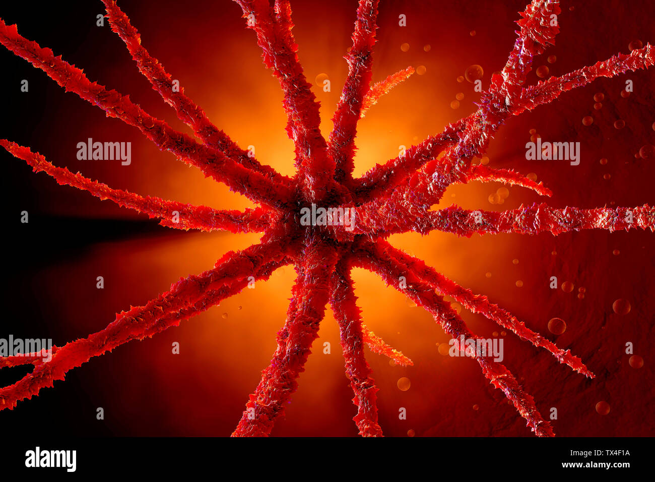 3D reso illustrazione, la visualizzazione di un virus generico Foto Stock
