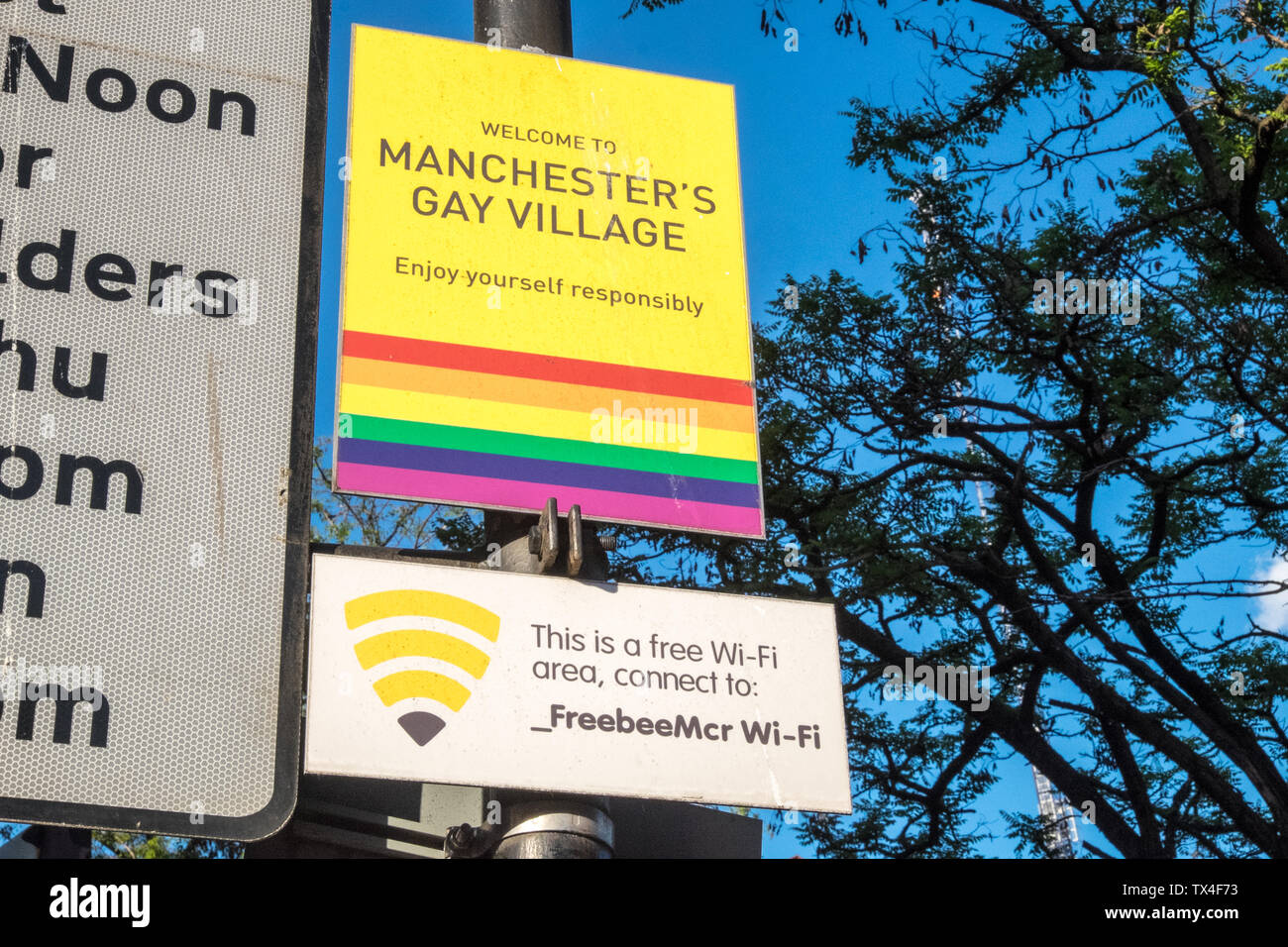 Manchester's,Gay Village,Manchester Gay Village,Canal Street, Manchester,nord, nord, nord-ovest,città,l'Inghilterra,inglese,GB,UK,Gran Bretagna,British,l'Europa, Foto Stock