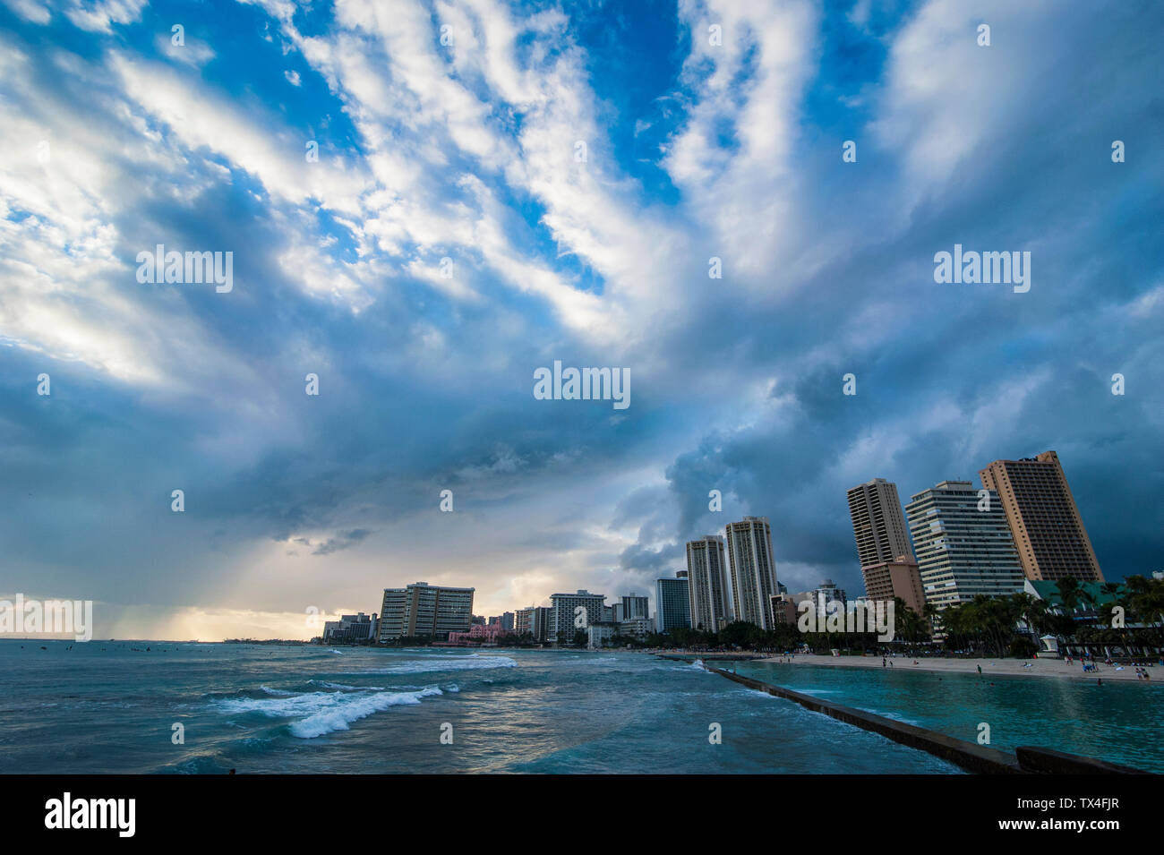Hawaii, Oahu, Waikiki beach Foto Stock