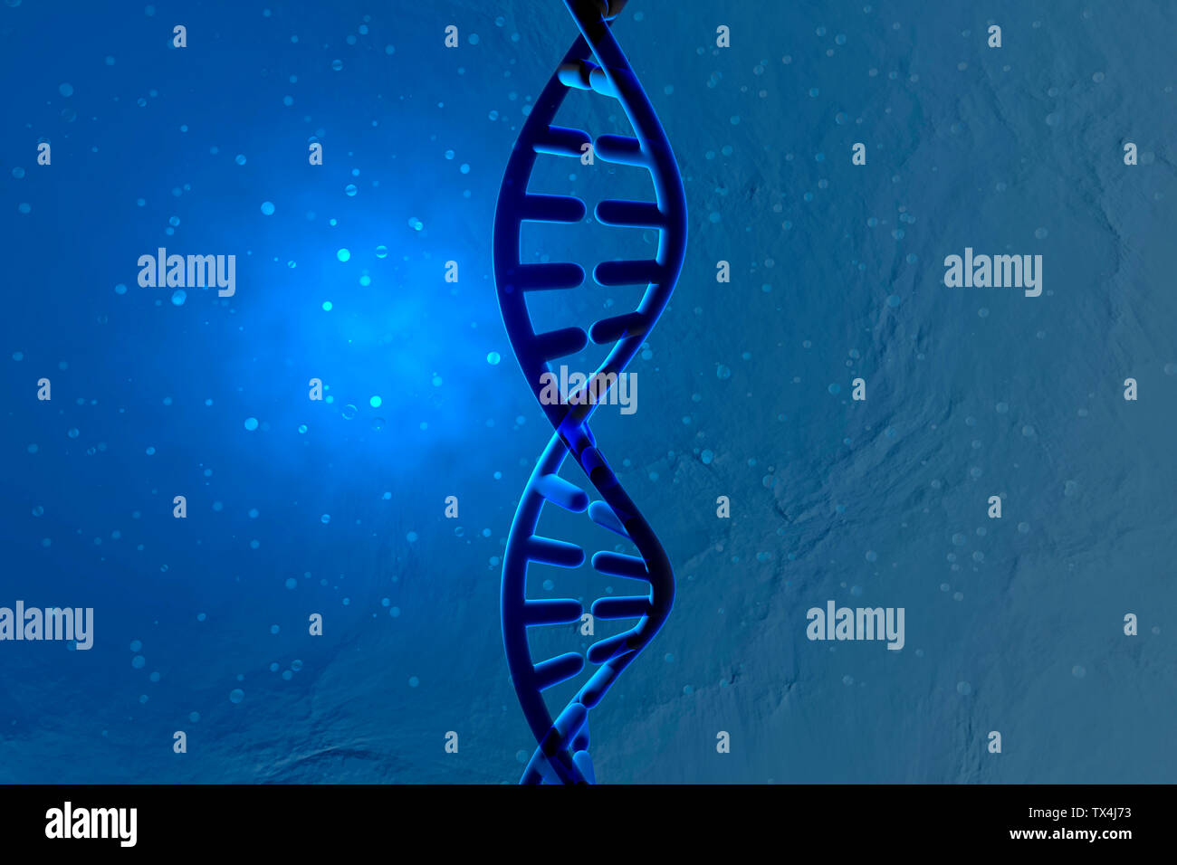 3D reso illustrazione, la visualizzazione di un DNA a doppia elica Foto Stock