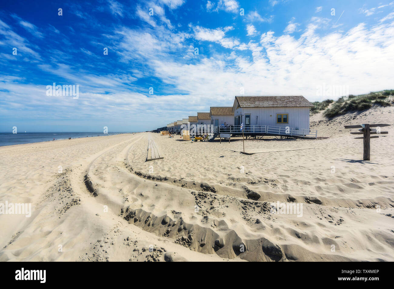 Paesi Bassi, Zeeland, Domburg, case sulla spiaggia Foto Stock