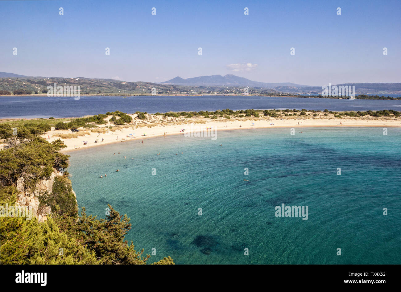 La Grecia, Messenia, Gialova Lagoon, Voidokilia beach Foto Stock