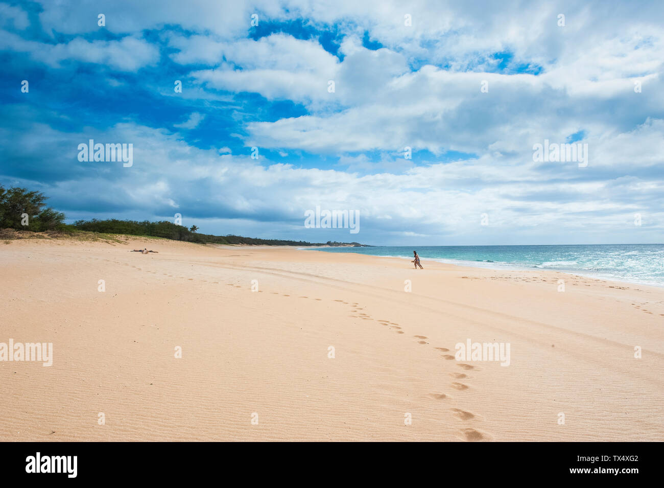 Hawaii, isola di Molokai, Papohaku Beach Foto Stock