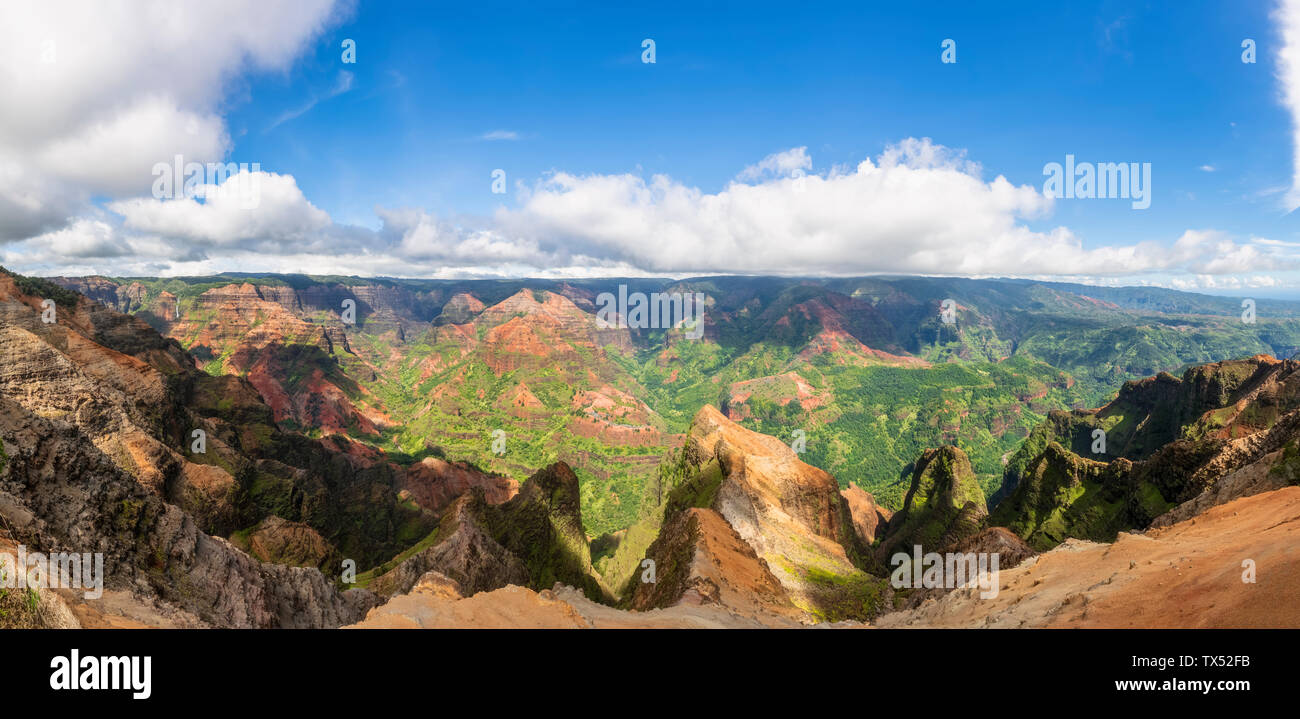 Stati Uniti d'America, Hawaii, Kauai, Waimea Canyon State Park, vista sul Canyon di Waimea Foto Stock