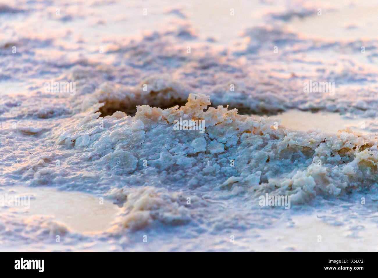 Il sale in acqua nel lago. Produzione di sale nella regione Baskunchak. Foto Stock