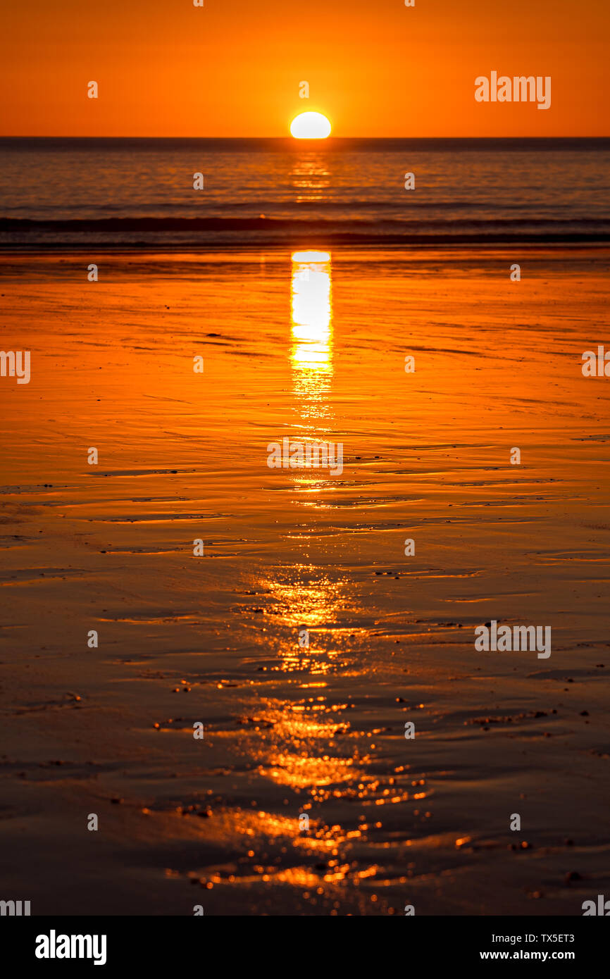 Tramonto al Cable Beach in Broome, Australia occidentale Foto Stock