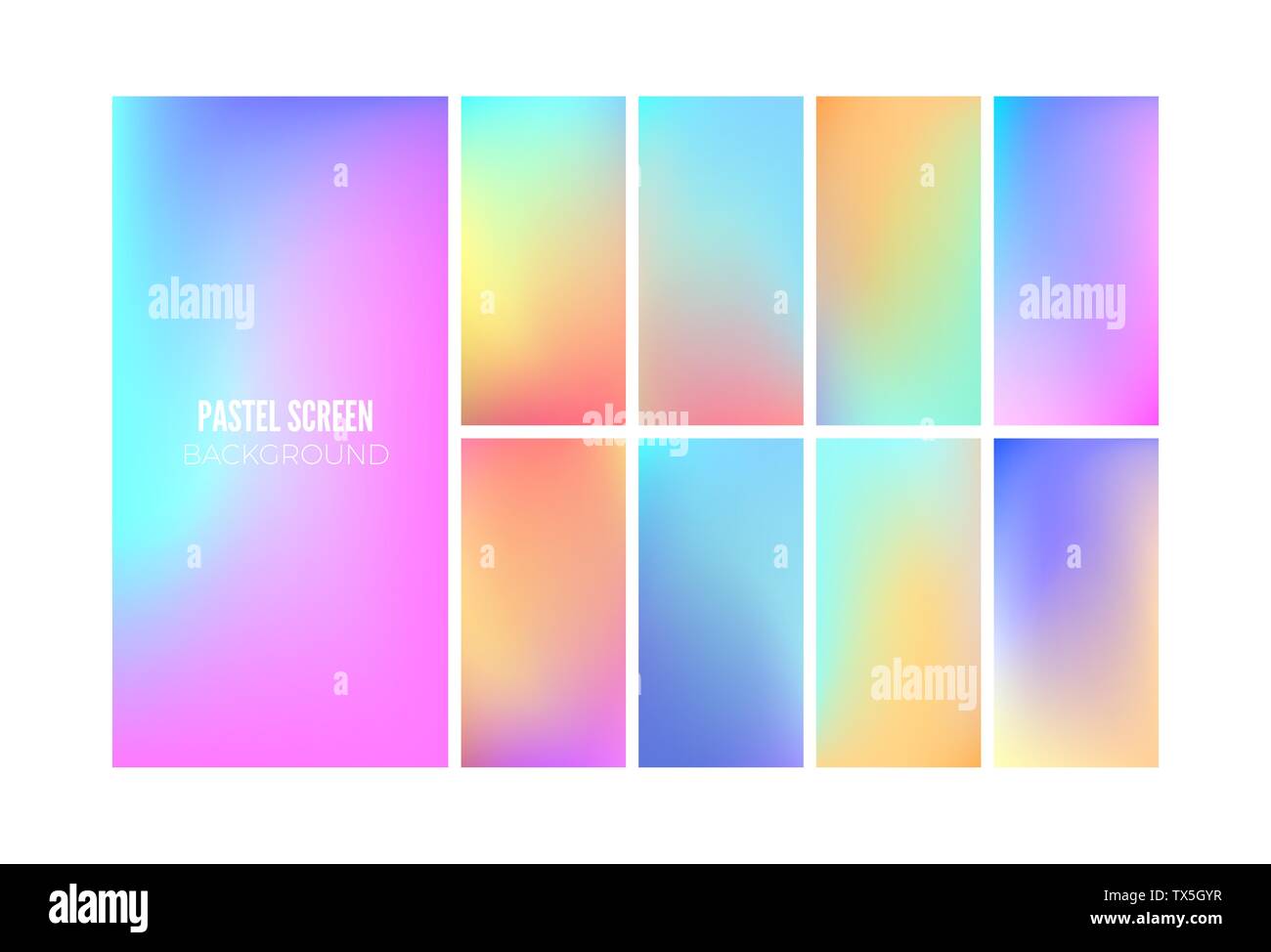Morbidi colori gradiente dello sfondo. Wallpaper design per mobile app. Illustrazione Vettoriale Illustrazione Vettoriale