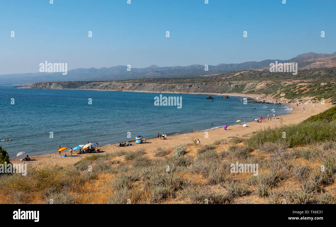 Lara Bay beach sulla penisola di Akamas, Cipro. Foto Stock