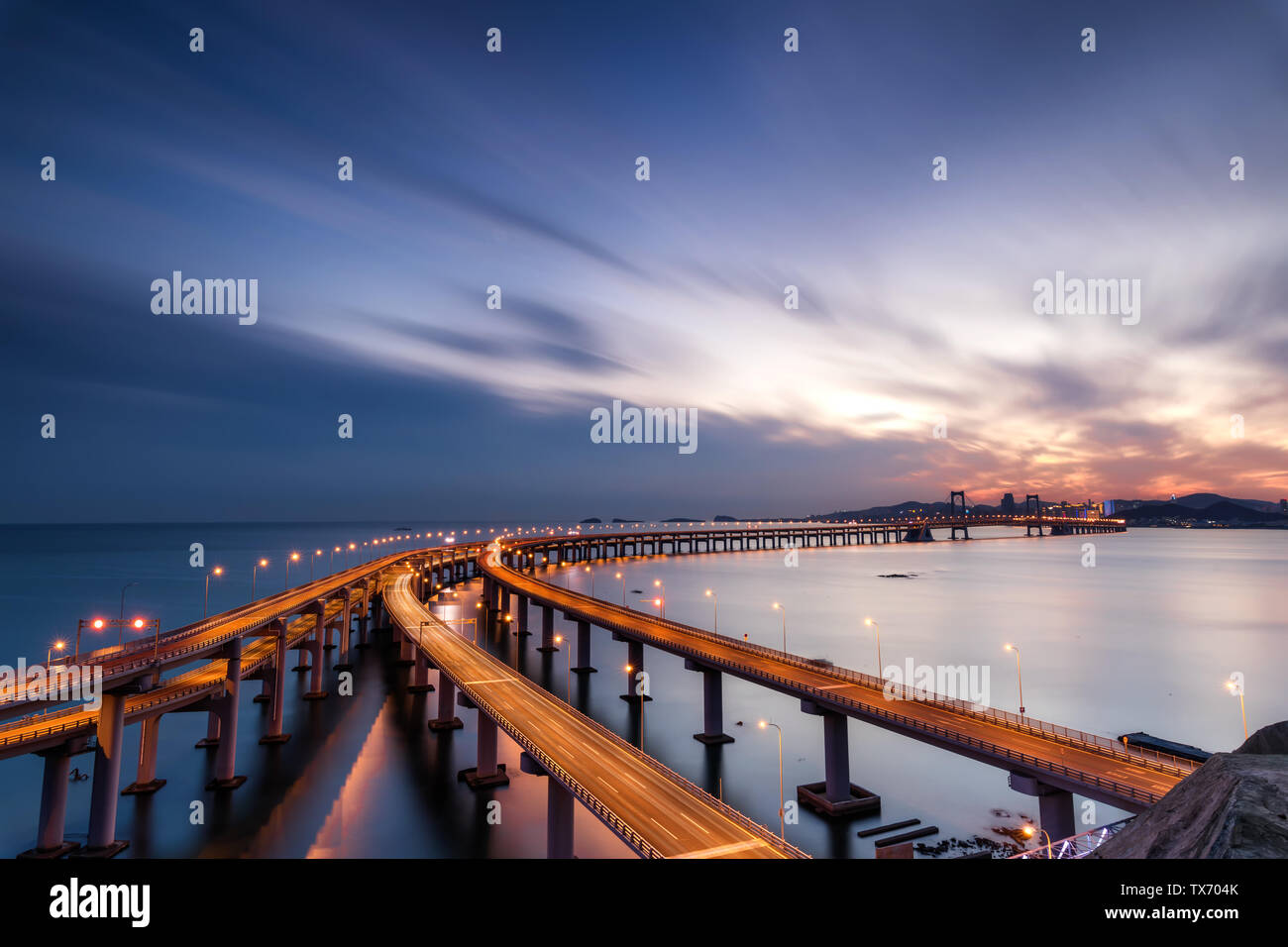 Dalian cross-ponte del mare Foto Stock