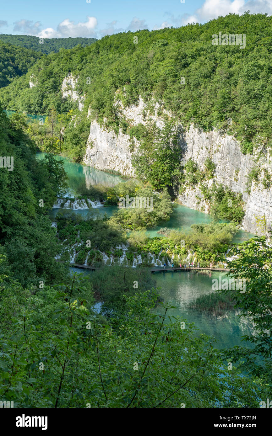 Cascate del Lago Kaludurovac, Laghi di Plitvice NP, Croazia Foto Stock