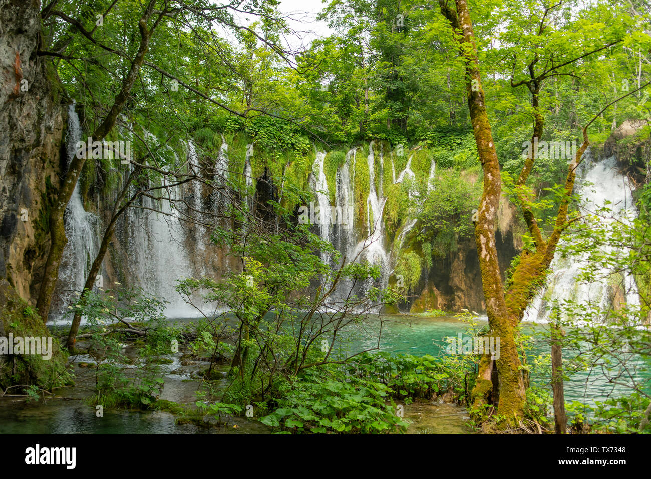 Galovacki Buk cascata, il Parco Nazionale dei Laghi di Plitvice, Croazia Foto Stock