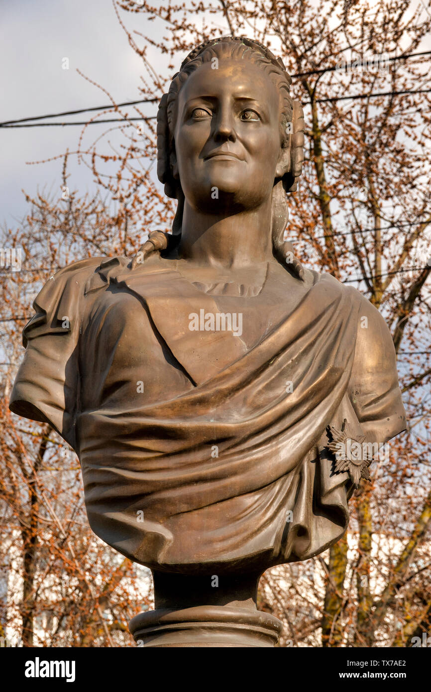Busto di russo imperatrice Caterina II il Grande di Tiraspol, Transnistria Moldavia Foto Stock