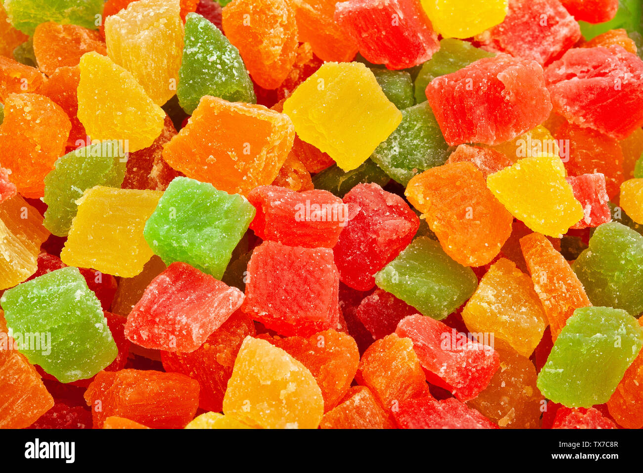 Colorata frutta candita macro closeup Foto Stock