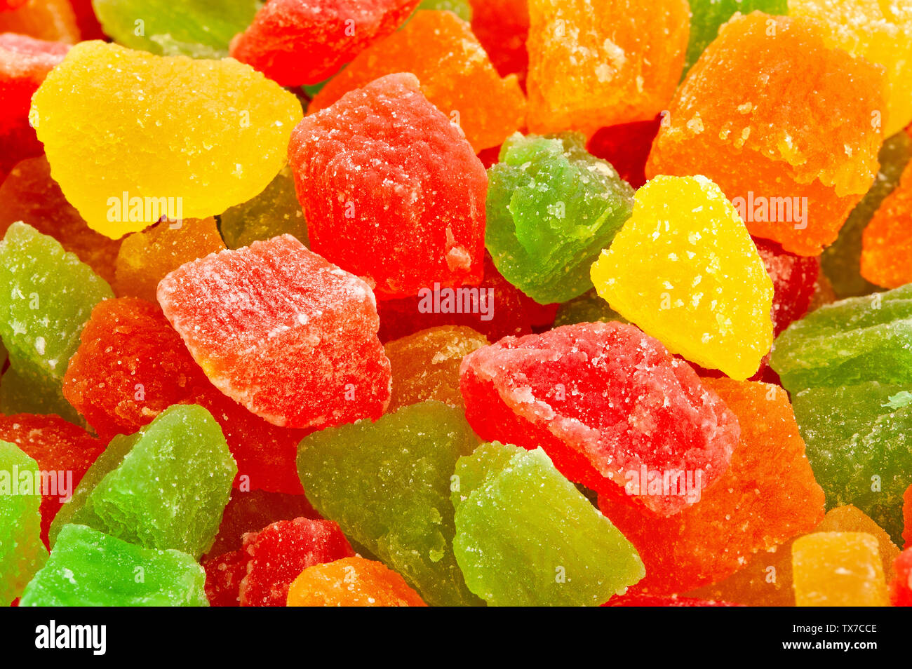 Colorata frutta candita macro closeup Foto Stock