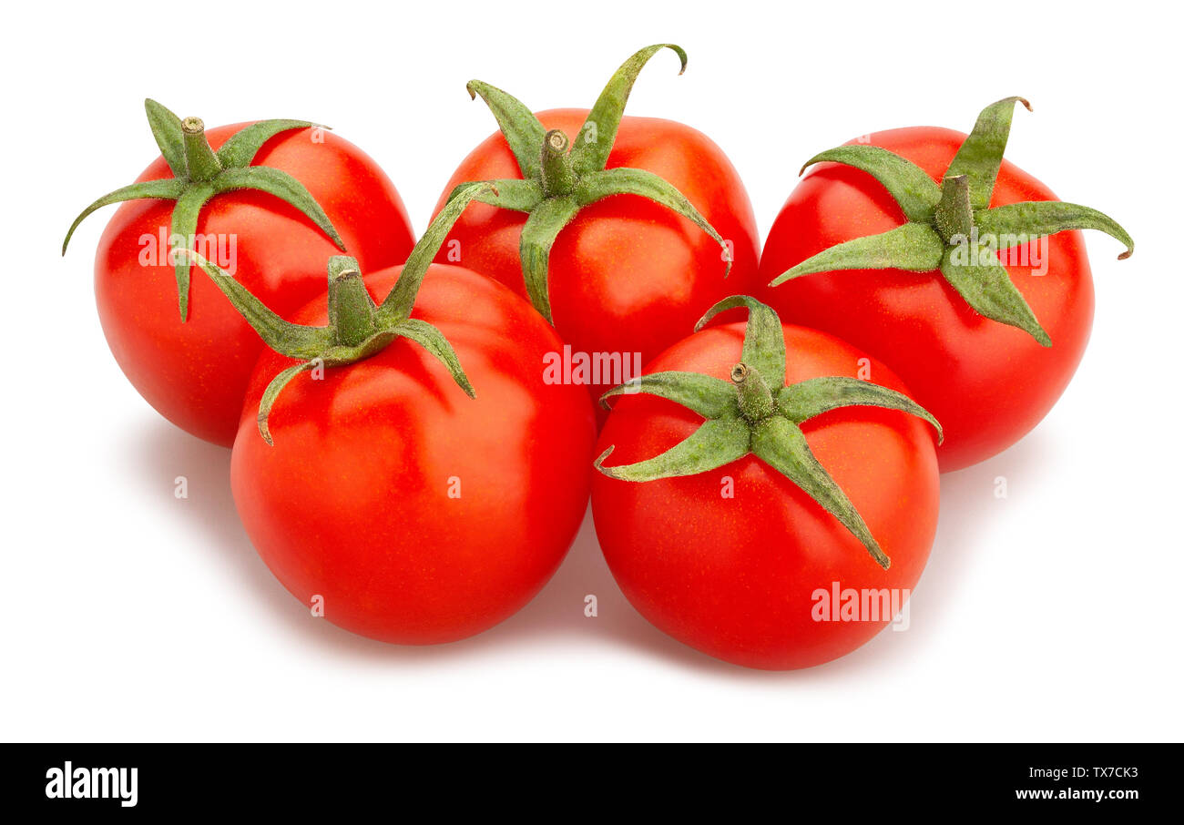 Cocktail percorso di pomodoro isolato su bianco Foto Stock