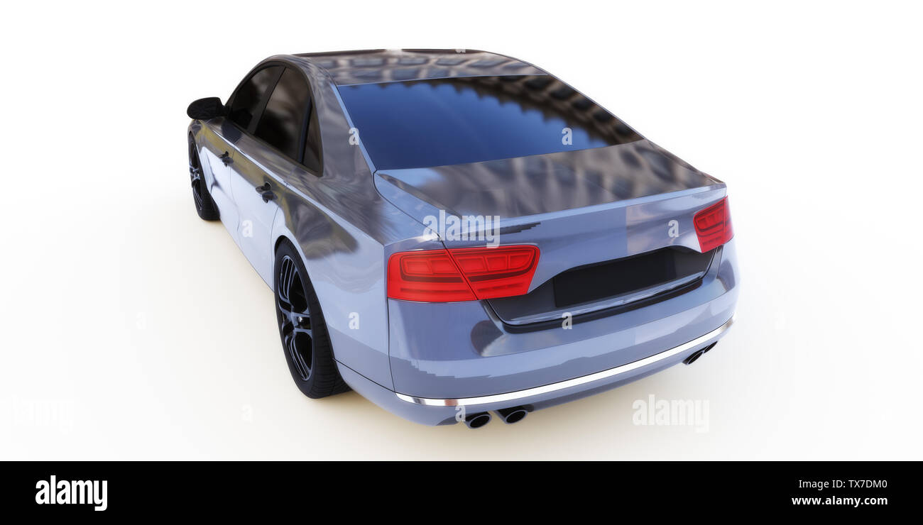 3d reso illustrazione di un auto nera Foto Stock