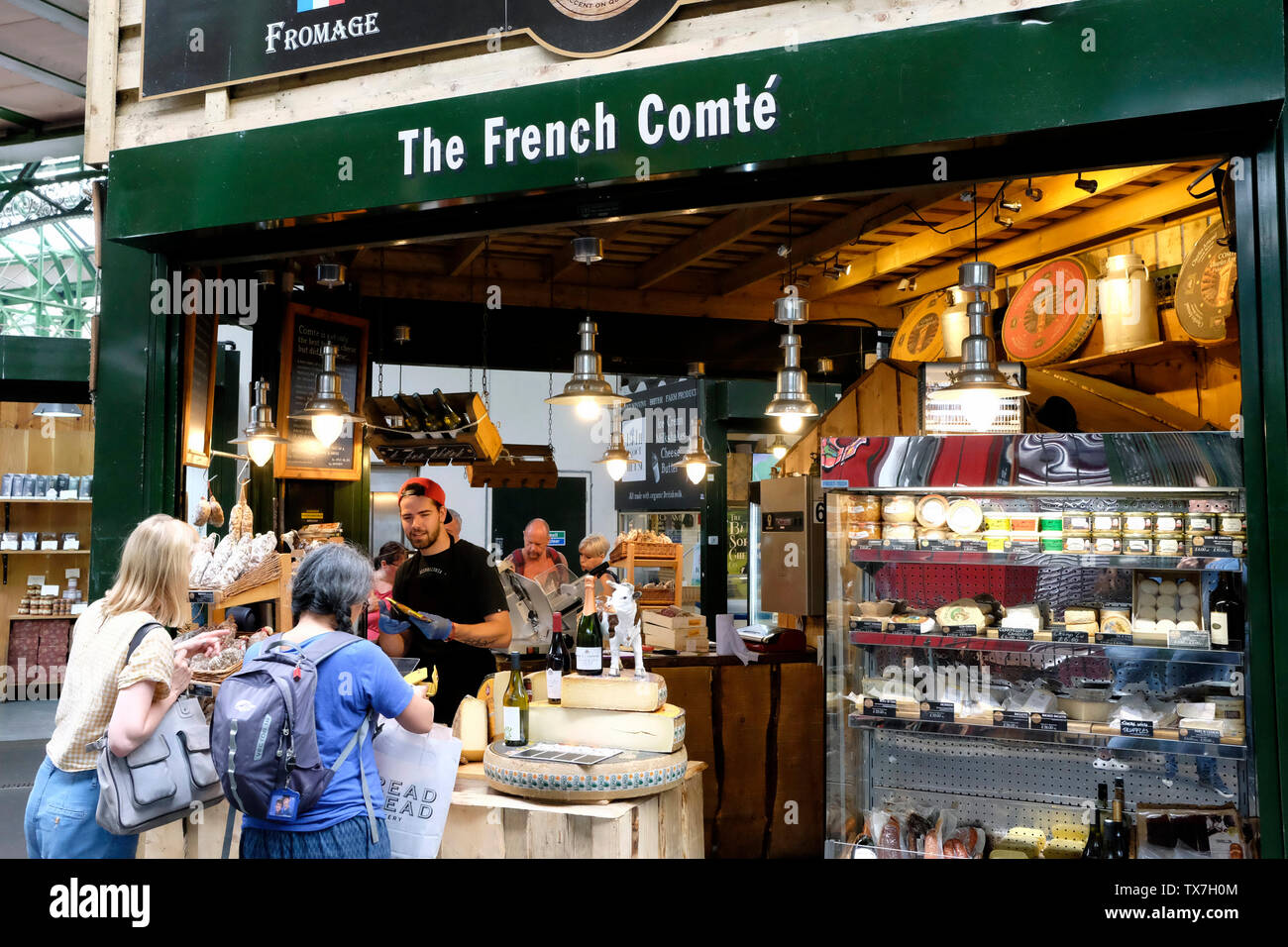Il francese Comte shop, Borough Market, Londra Foto Stock