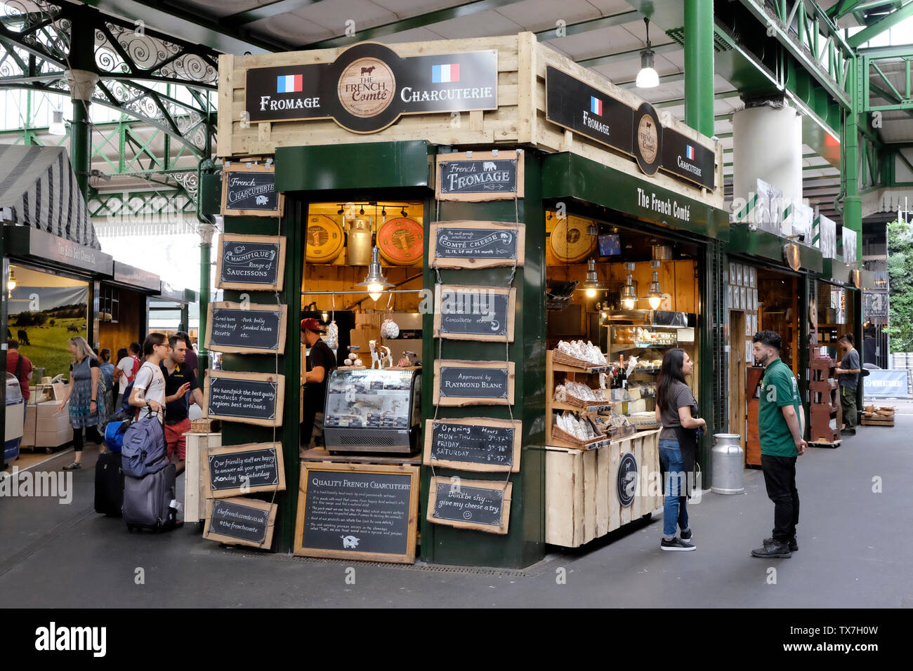 Il francese Comte shop, Borough Market, Londra Foto Stock