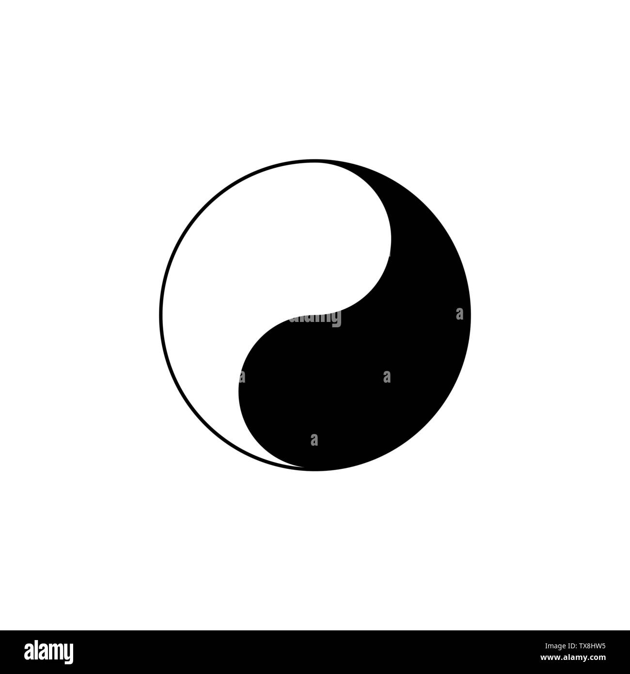 Illustrazione Vettoriale, design piatto. Yin Yang icona Illustrazione Vettoriale