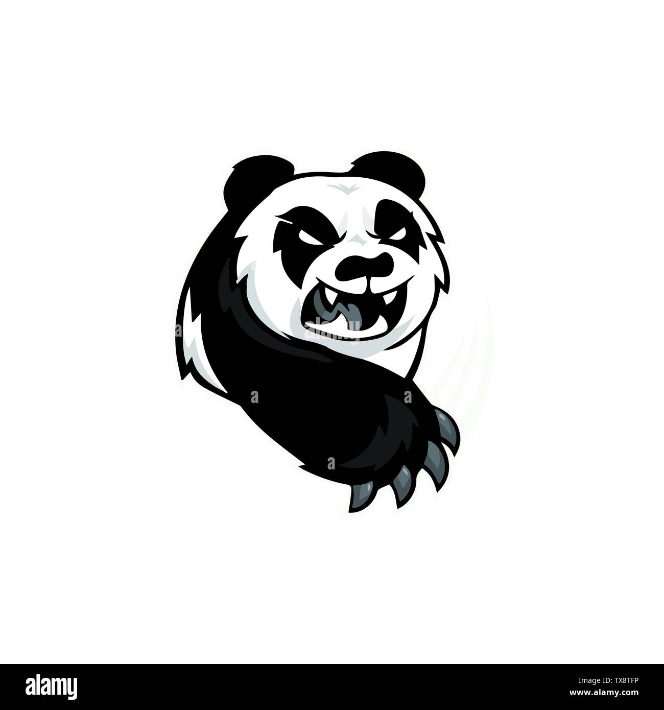 Panda moderno Logo Design modello di vettore di animali Illustrazione Vettoriale