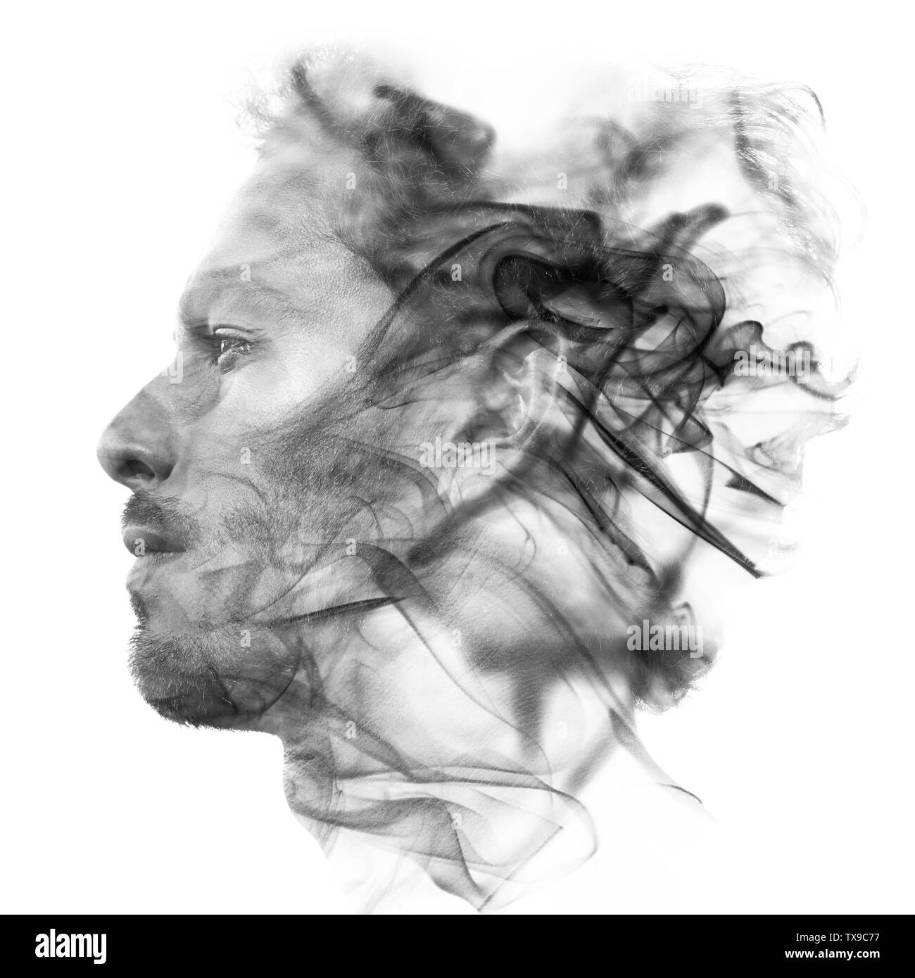 In bianco e nero, unico lavoro concettuale Foto Stock