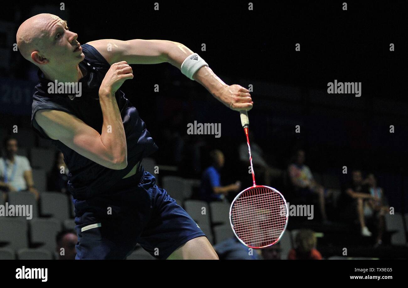 Minsk. La Bielorussia. Il 24 giugno 2019. Toby Penty (GBR) svolge nel gruppo fasi del Badminton concorrenza al 2° European games. Credito: Sport In immagini/Alamy Live News Foto Stock
