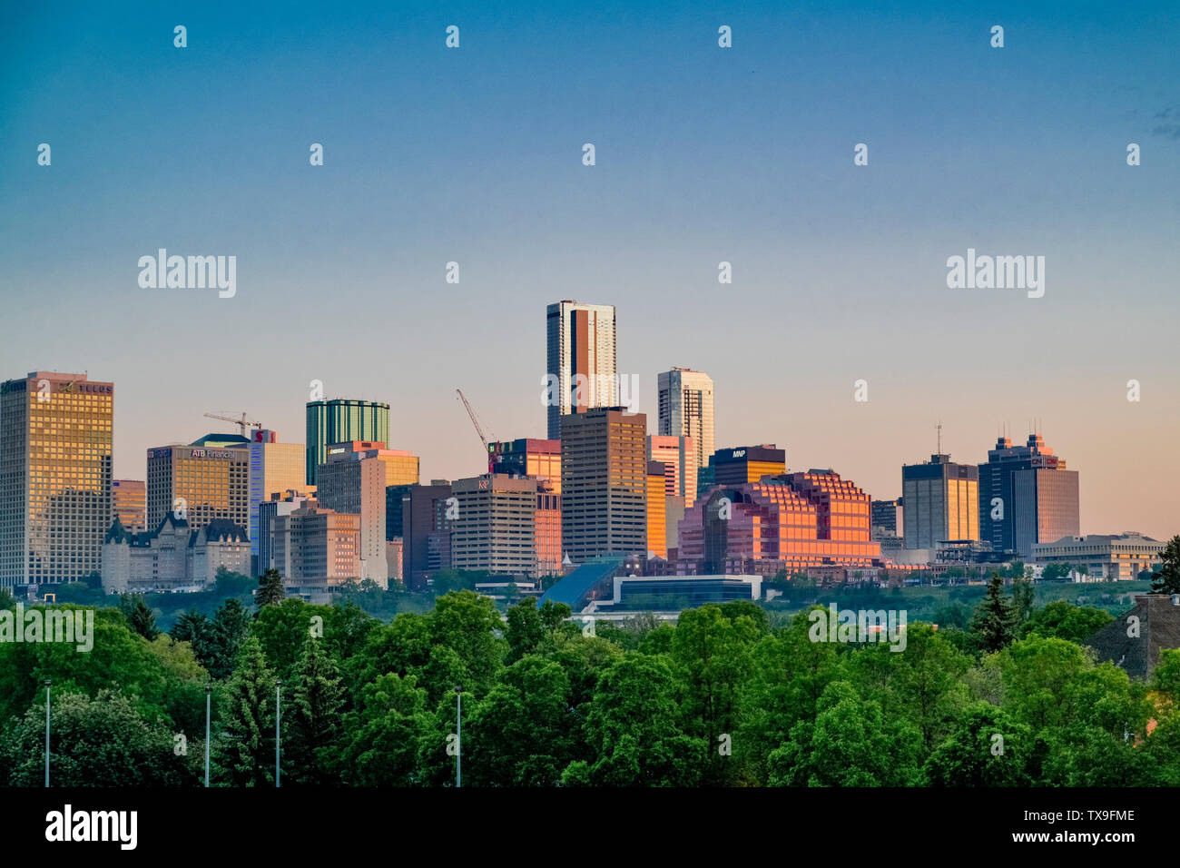 Skyline di Edmonton, Alberta, Canada Foto Stock