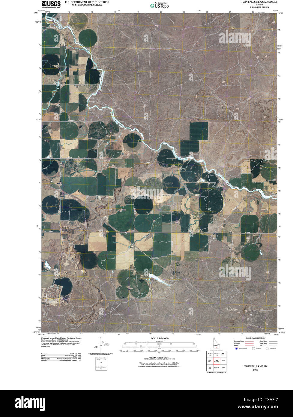 USGS TOPO Map ID Idaho Twin Falls NE 20101115 TM il restauro Foto Stock
