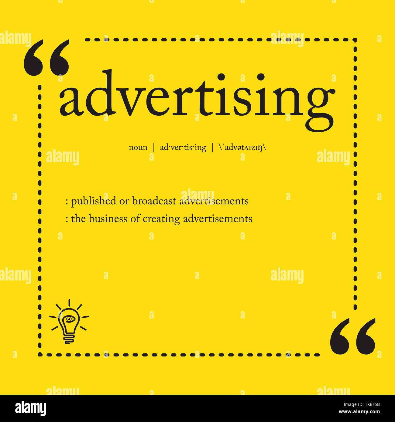 Definizione di pubblicità Illustrazione Vettoriale