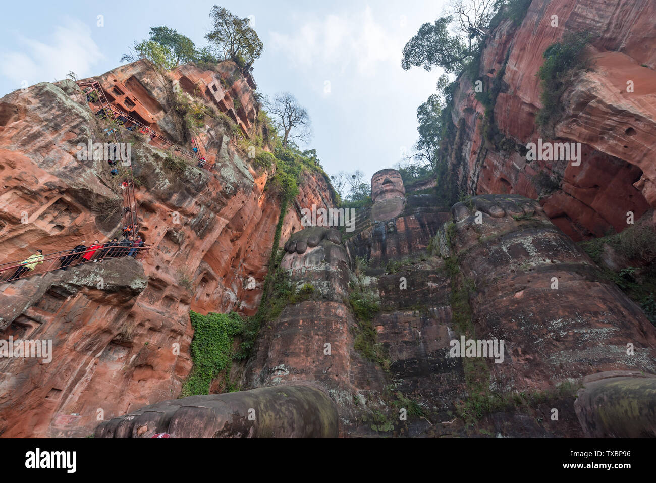 Statua del Grande Buddha di Leshan, Sichuan Foto Stock
