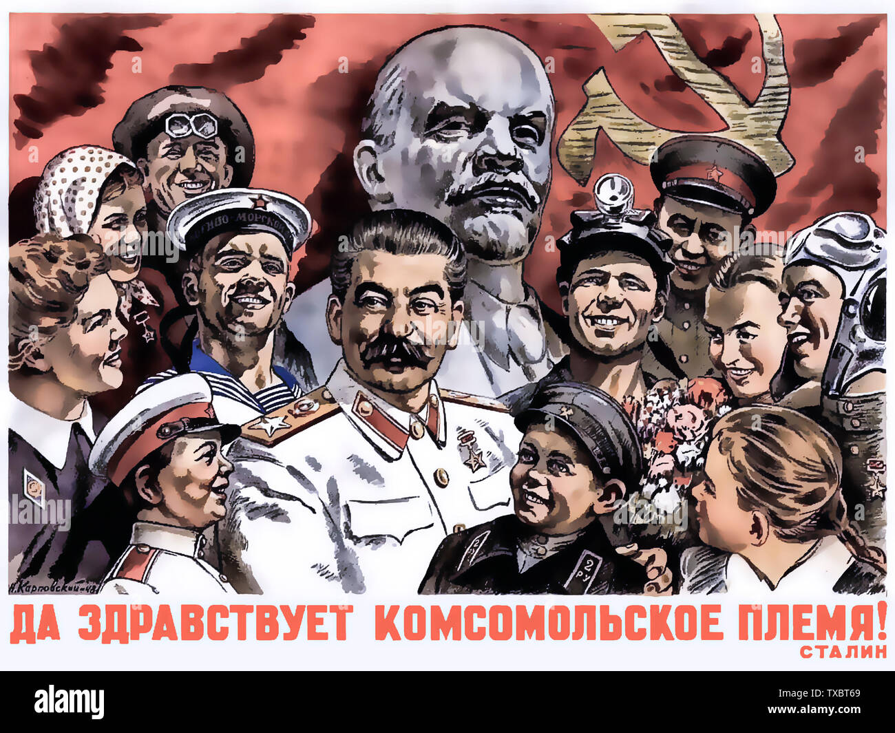Poster di propaganda stalin con bambini immagini e fotografie stock ad ...