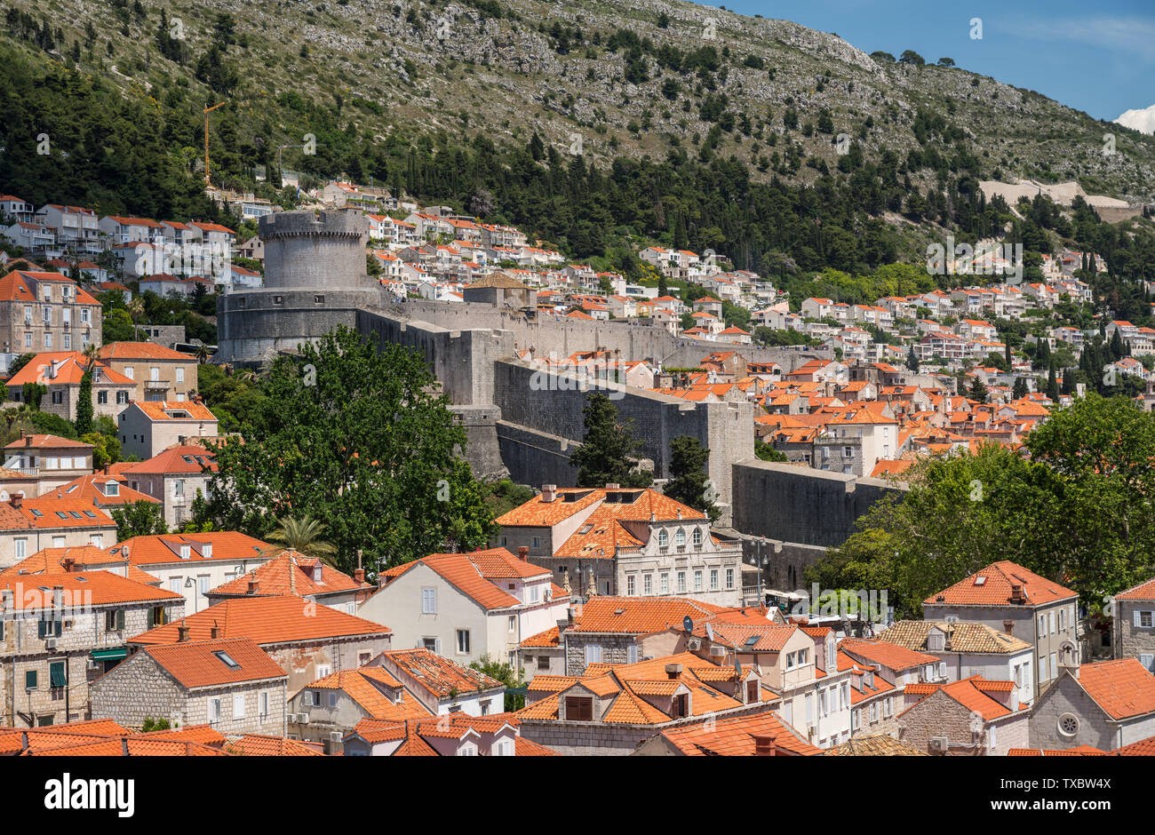 Nelle case e appartamenti fuori le mura della città di Dubrovnik old town Foto Stock