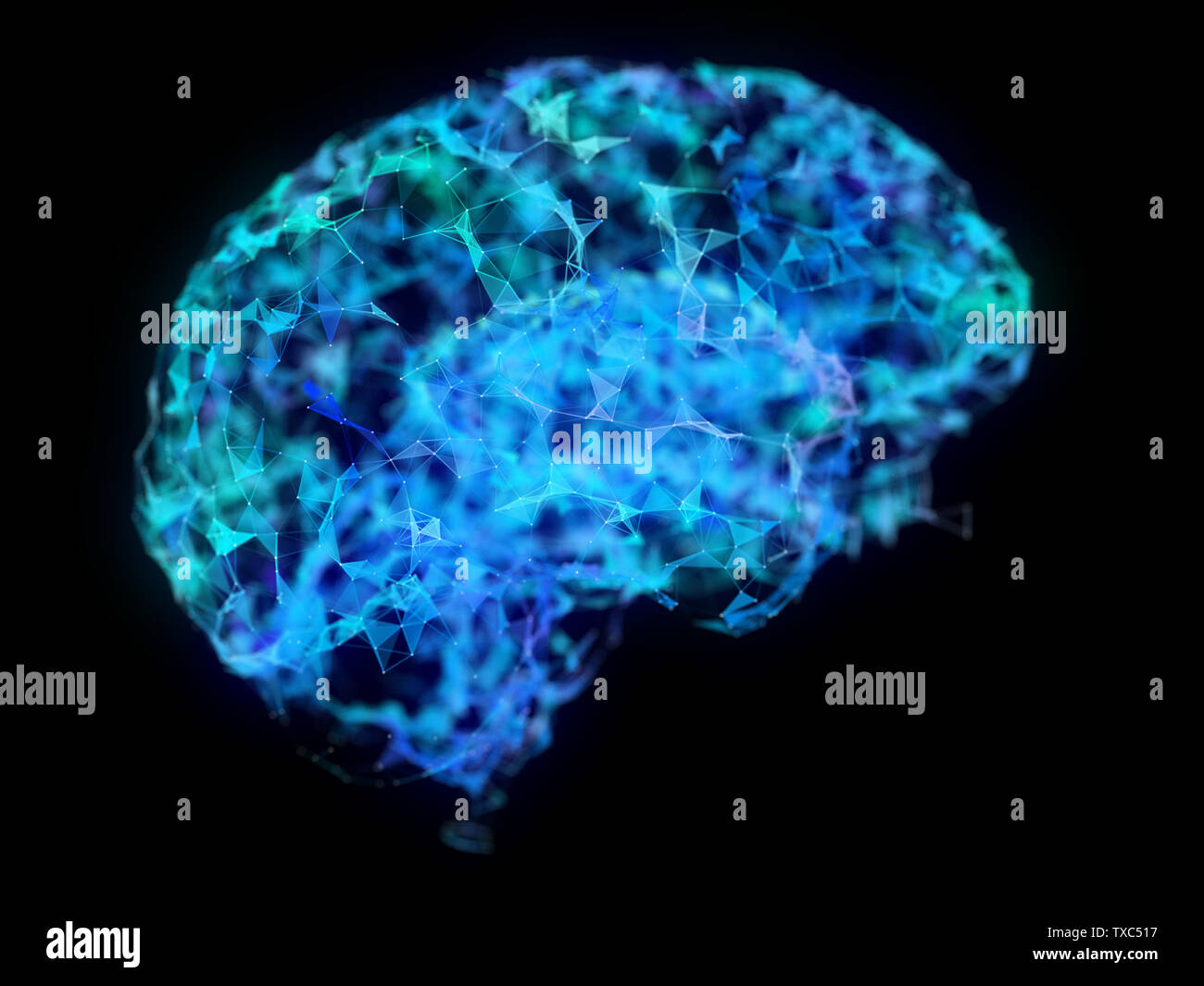 3d reso illustrazione di un plesso astratta cervello Foto Stock