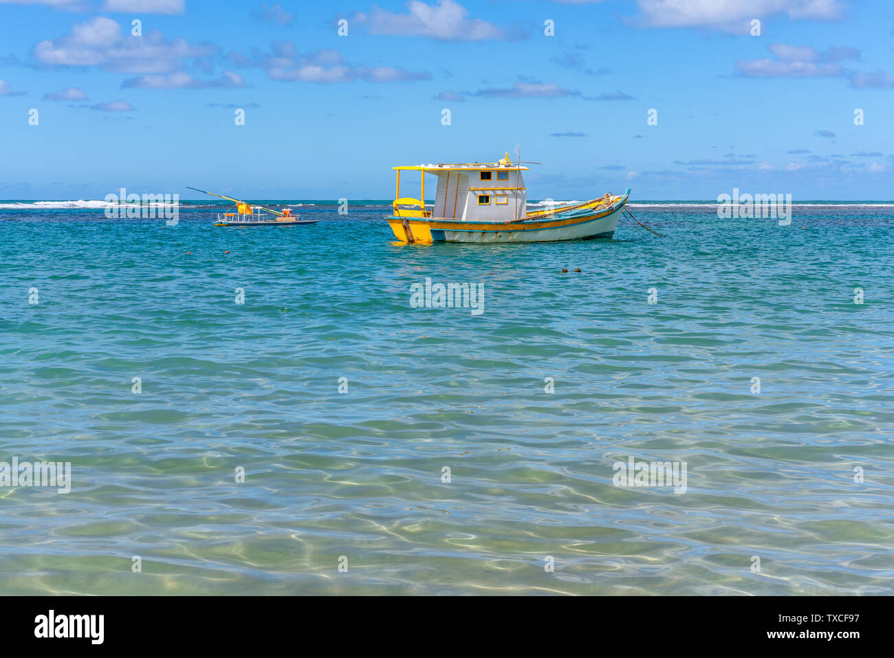 Porto de Galinhas, Ipojuca, Pernambuco, Brasile - Maggio 2019: Porto de Galinhas è una delle più belle spiagge del mondo, dove si può prendere un Foto Stock