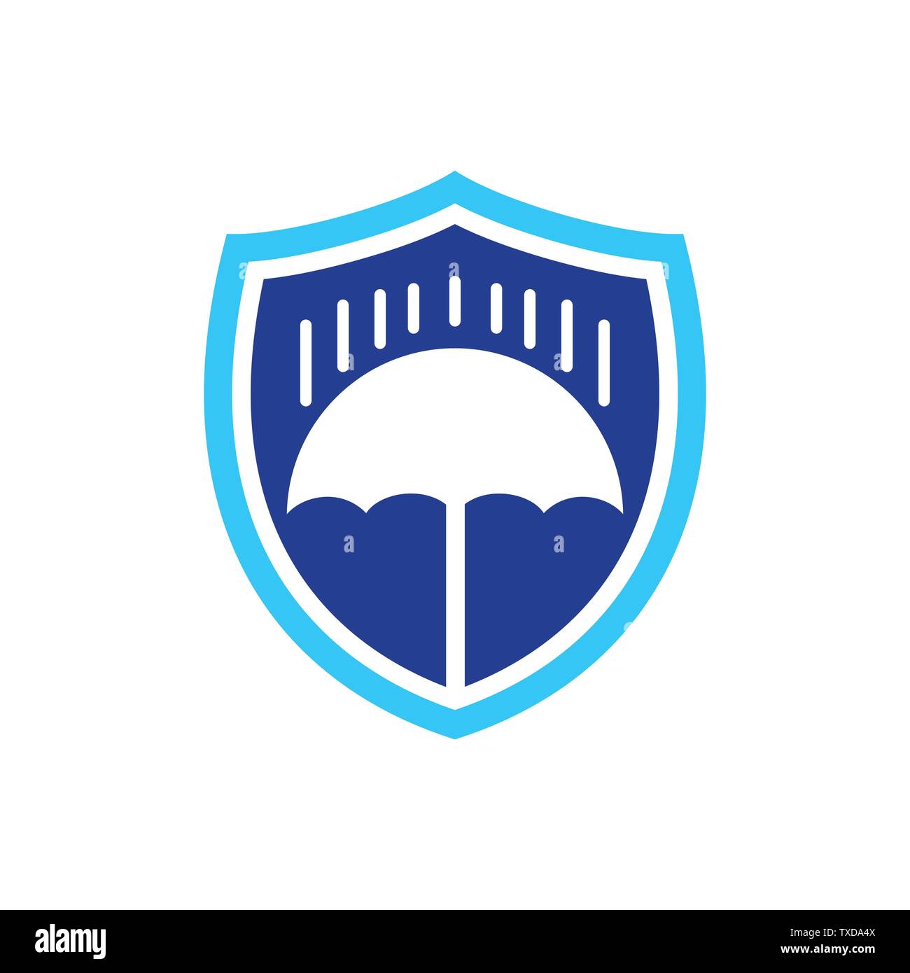 La protezione dalla pioggia Illustrazione Vettore scudo simbolo Logo grafico del modello di progettazione Illustrazione Vettoriale