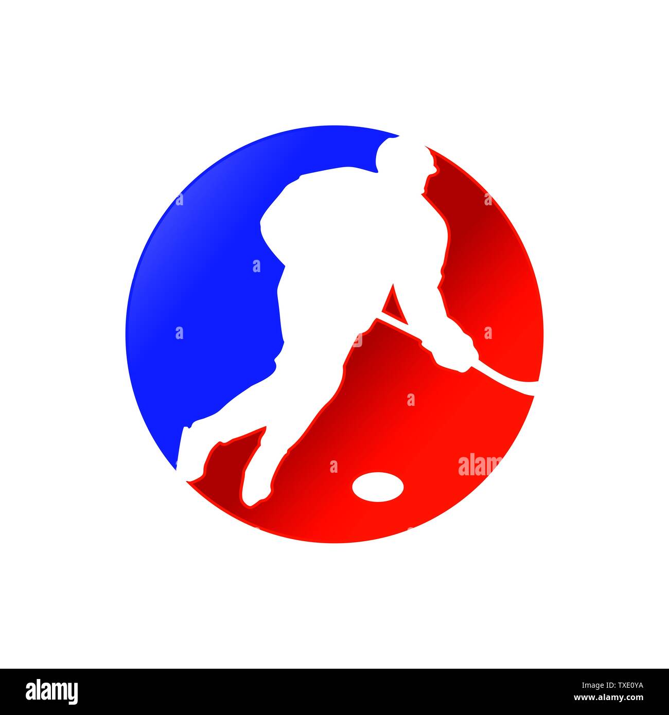 Giocatore di Hockey attacco di dribbling in avanti simbolo vettore Logo grafico del modello di progettazione Illustrazione Vettoriale