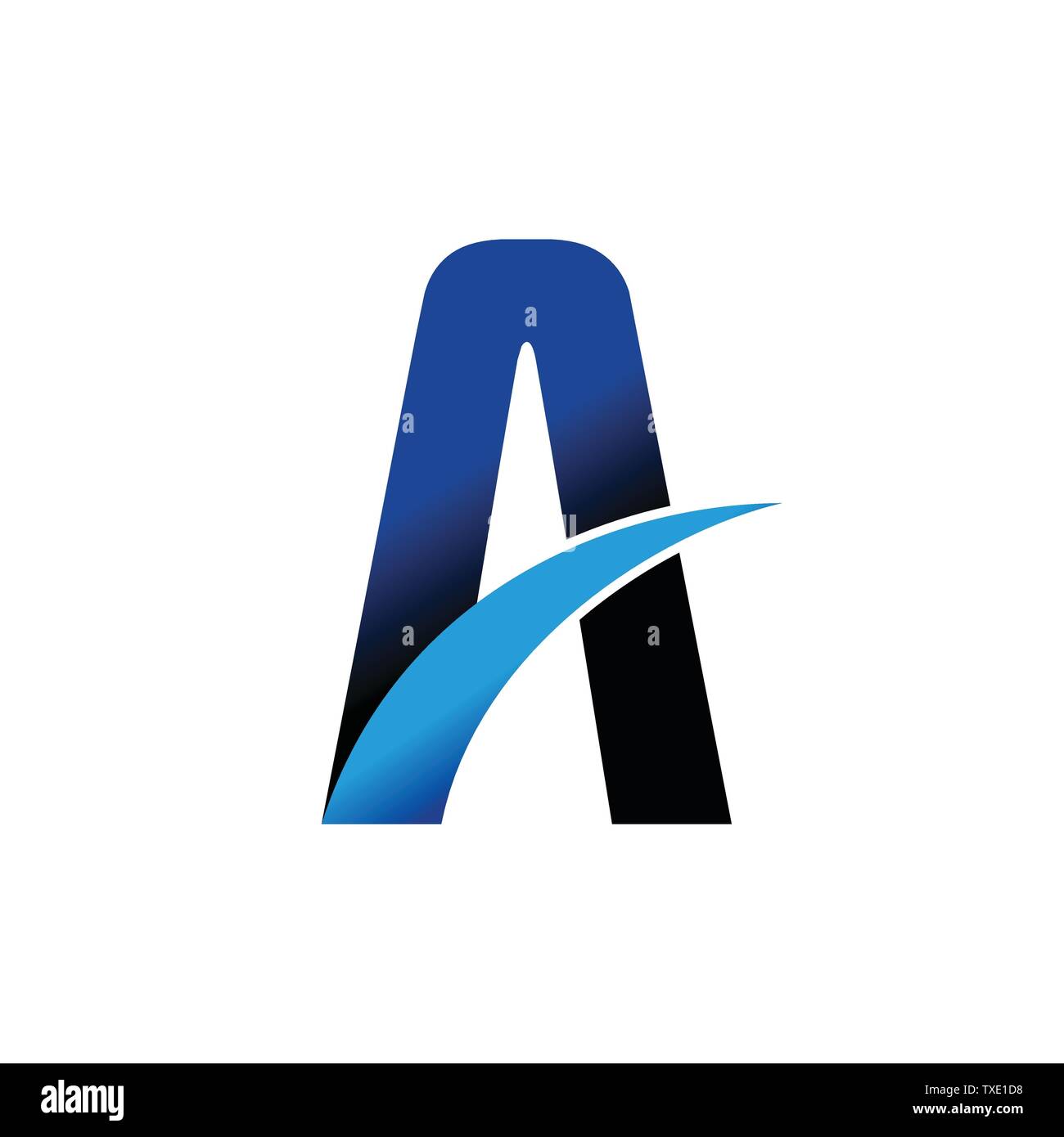 Corsia di autostrada lettera un Swoosh simbolo vettore Logo grafico del modello di progettazione Illustrazione Vettoriale