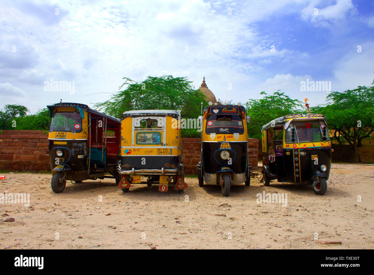 Risciò motorizzati, Jodhpur, Rajasthan, India, Asia Foto Stock