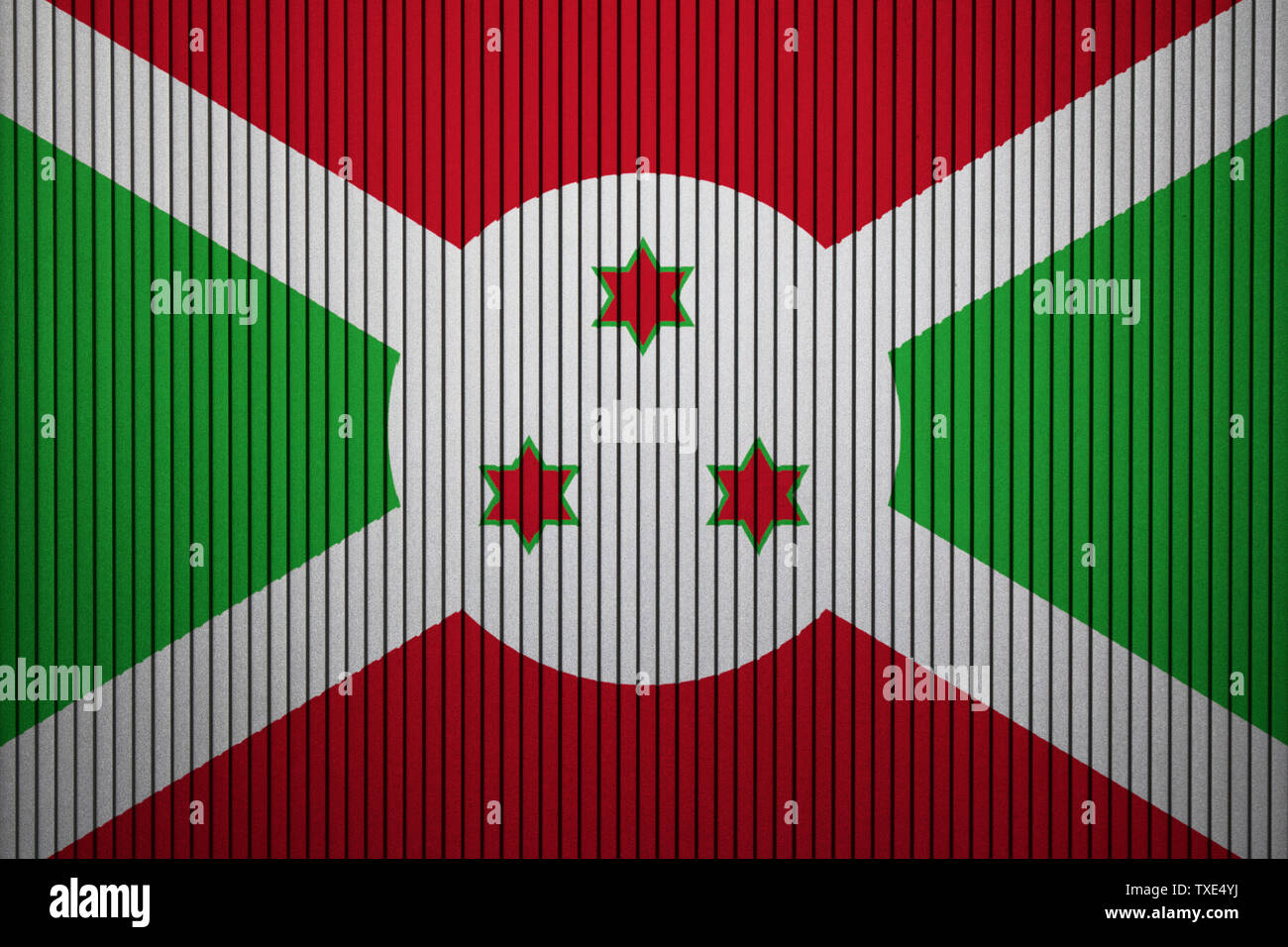Burundi bandiera dipinta sul incrinato grunge muro di cemento Foto Stock