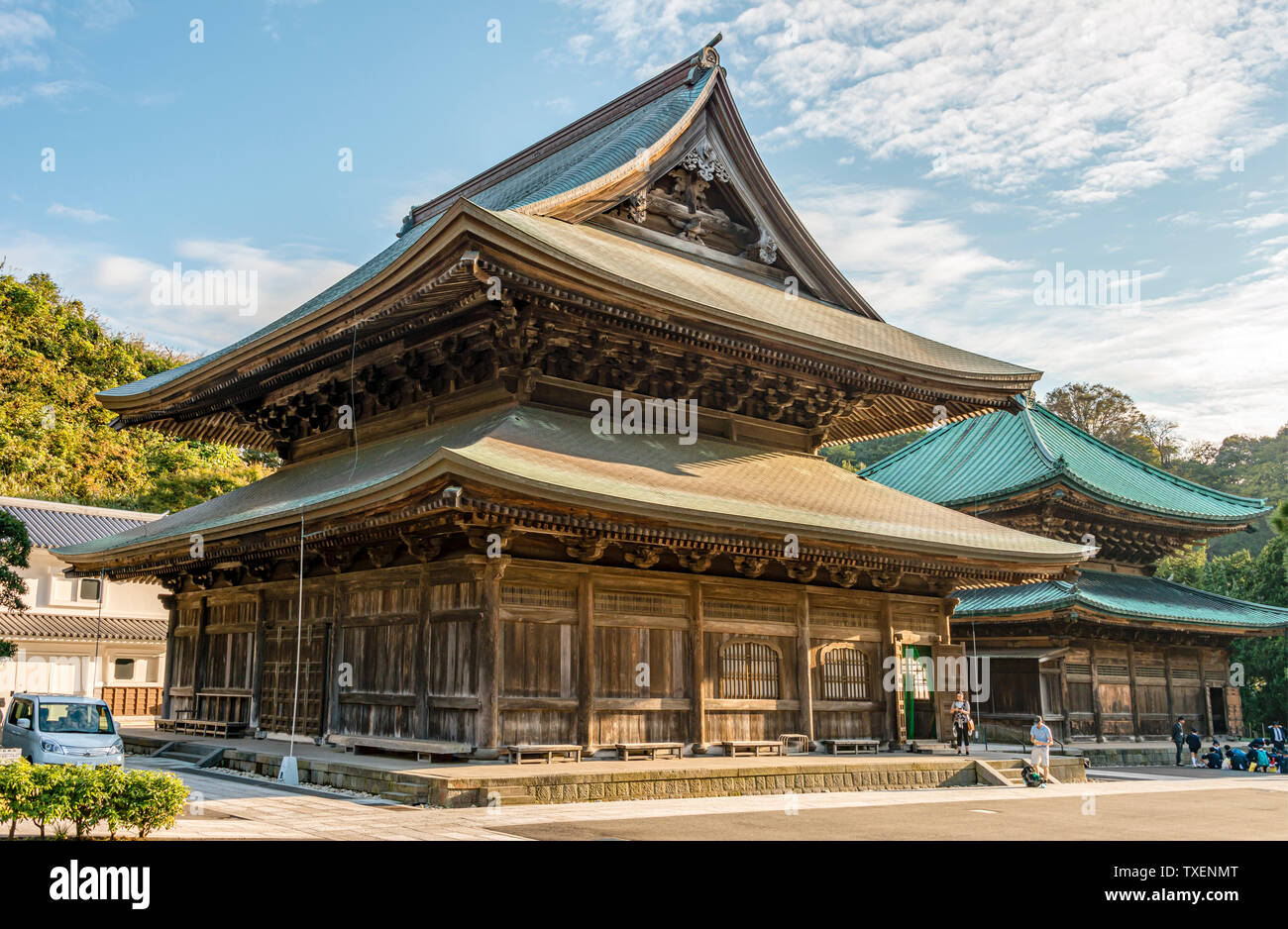 Sala Hatto al tempio Kencho-ji, Kamakura, Kanagawa, Giappone Foto Stock