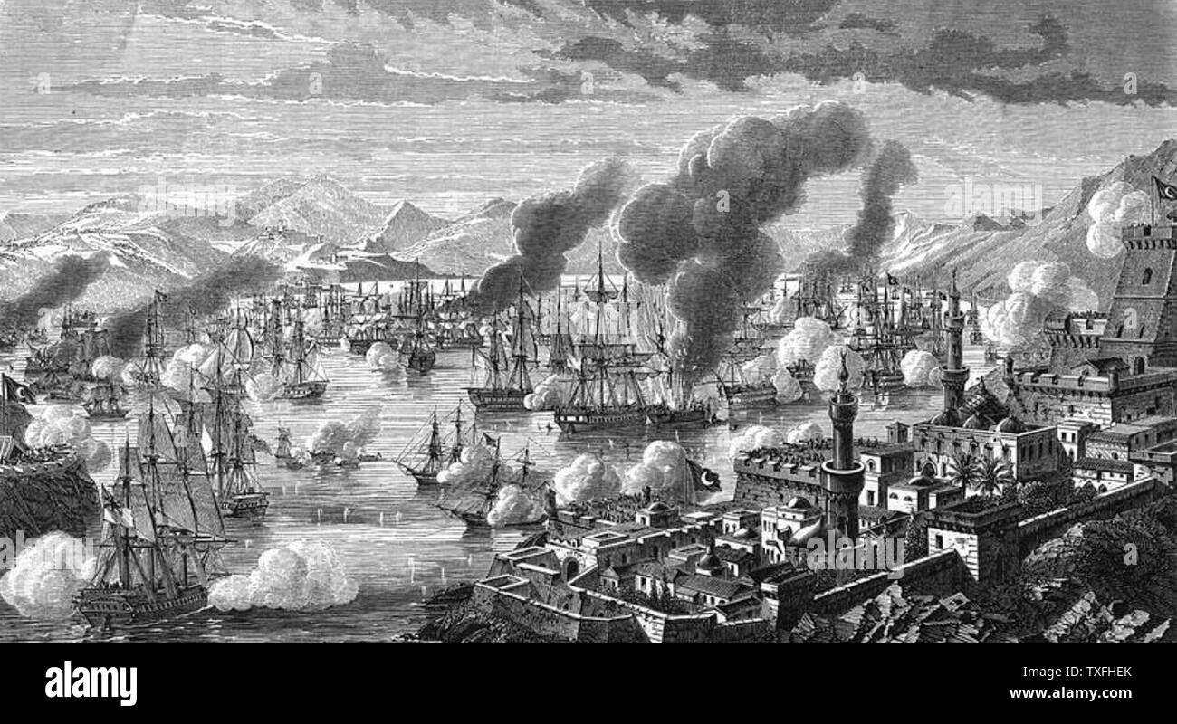 Battaglia di NAVARINO 20 Ottobre 1827 Foto Stock