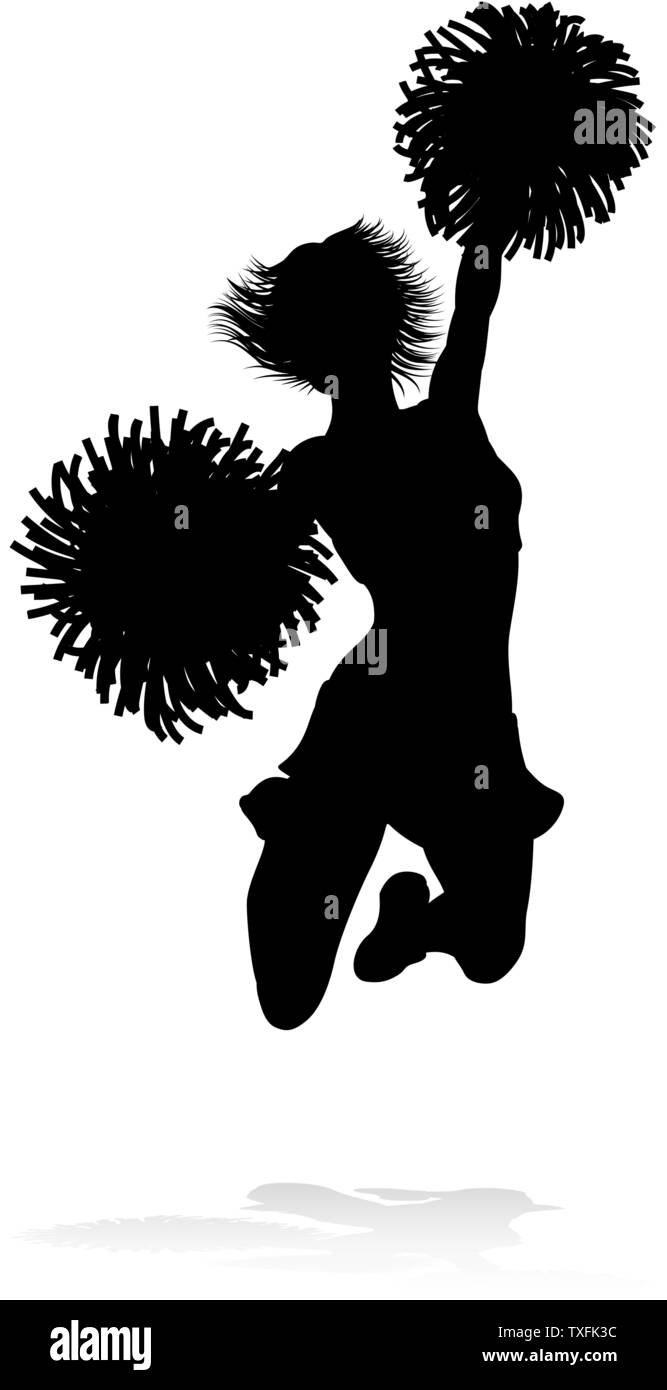 Cheerleader Silhouette Illustrazione Vettoriale