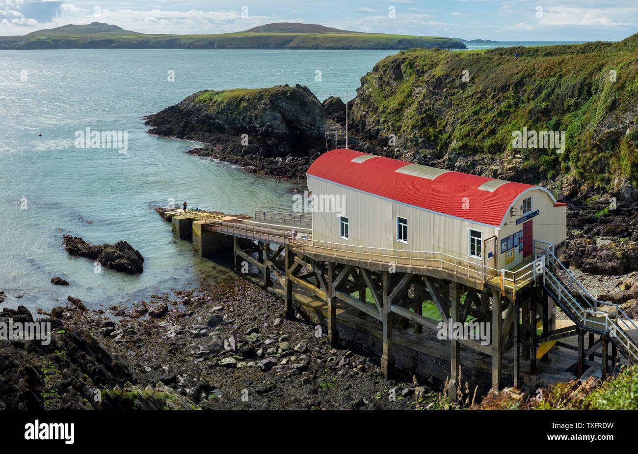 St Davids scialuppa di salvataggio stazione., Pembrokeshire, Galles. Foto Stock