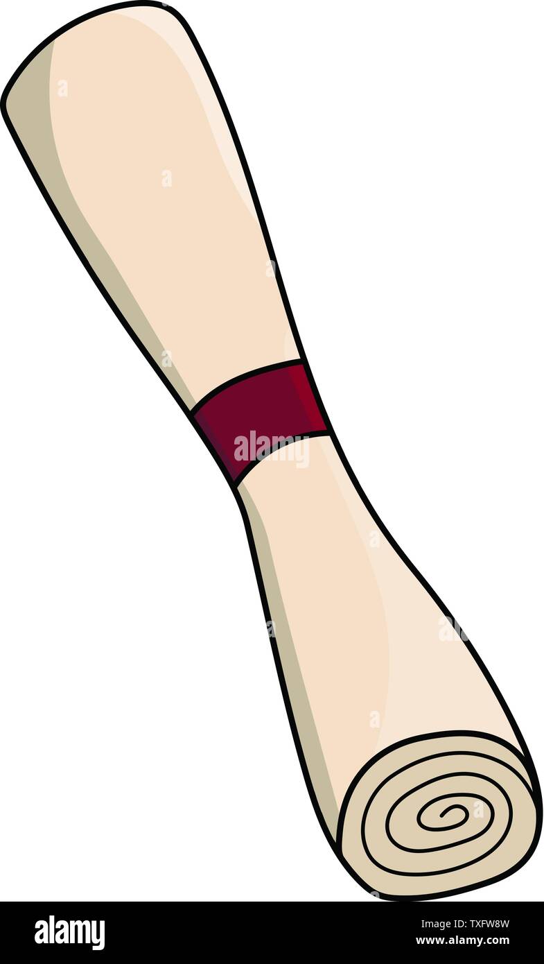 Cartoon piegato Magic scorrere isolati su sfondo bianco. Elementi di avventura. Illustrazione di vettore per il tuo design, gioco, la scheda Web. Illustrazione Vettoriale